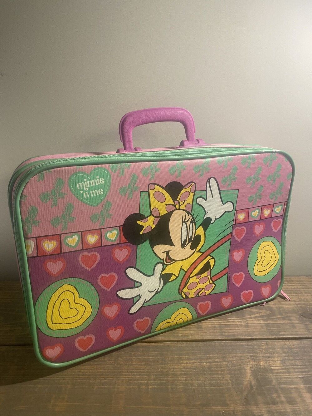 Disney”Minnie 'n Me"-Pink/Purple Childrens/Kids Luggage-Suitcase-Vintage 16x4x10 - Picture 2 of 16